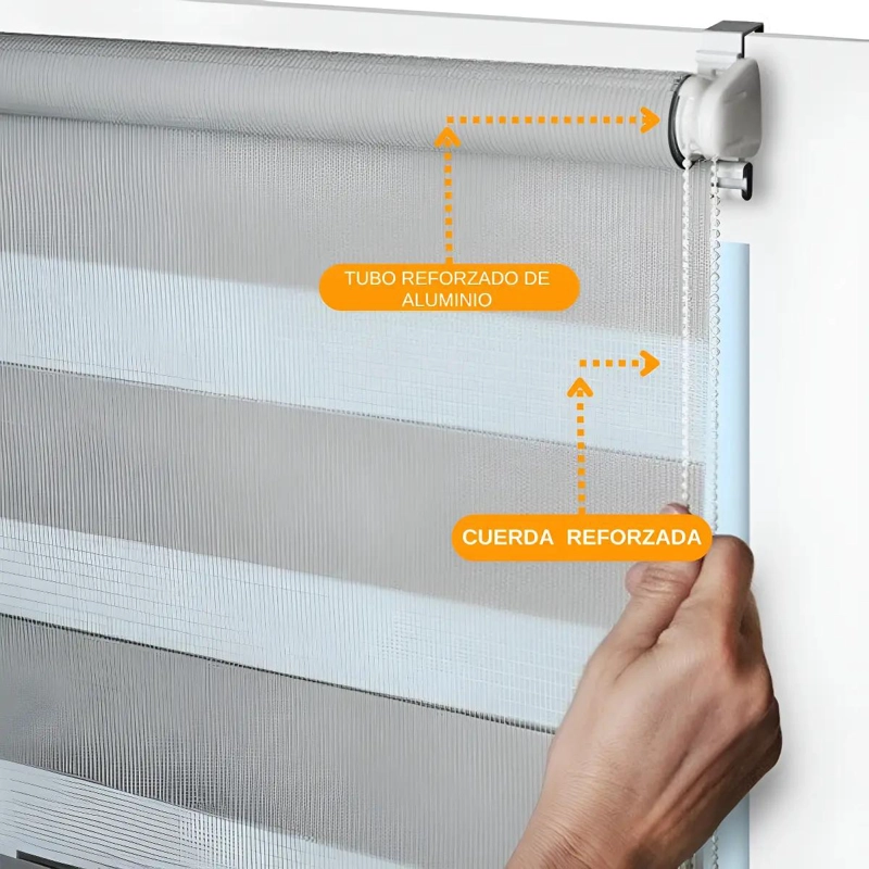 CORTINAS ROLLER DUO ZEBRA DOBLE CAIDA 1.80 X 2.0 METROS - 3