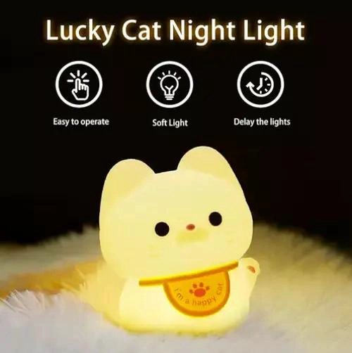 LAMPARA LED KAWAII GATO MANEKI NEKO DE SILICONA - 2