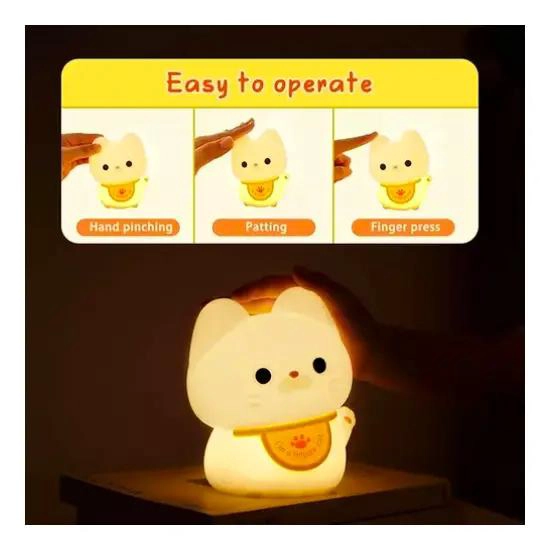 LAMPARA LED KAWAII GATO MANEKI NEKO DE SILICONA - 4