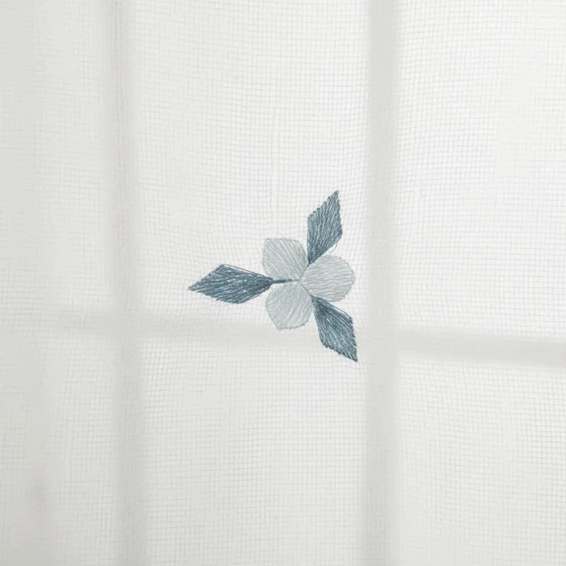 VISILLO BORDADO FLORAL TRANSLUCIDO 140X230 CM PARA VENTANAS - 4