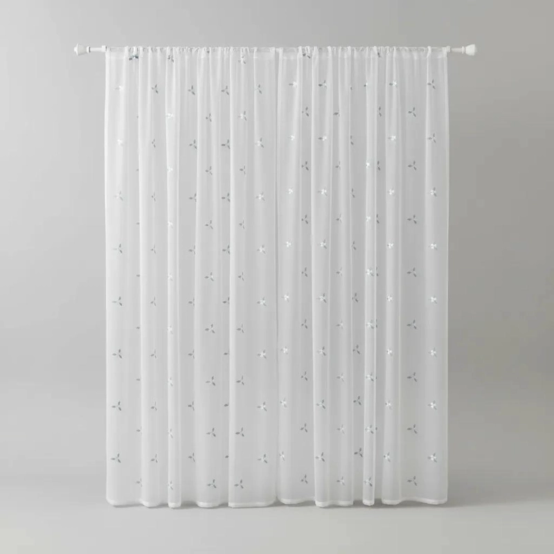 VISILLO BORDADO FLORAL TRANSLUCIDO 140X230 CM PARA VENTANAS - 5