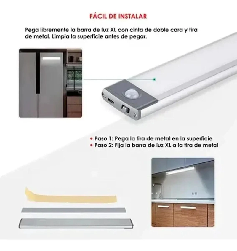 LAMPARA LED RECARGABLE CON SENSOR DE MOVIMIENTO Y TEMPERATURAS AJUSTABLES - 3