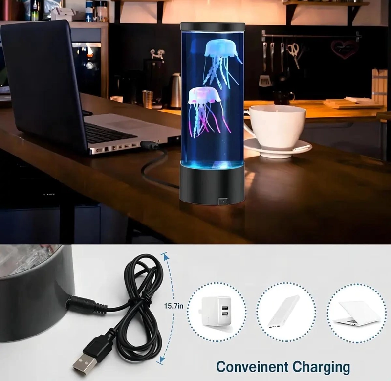 LAMPARA DECORATIVA MEDUSA CON LUZ LED Y EFECTO 3D - 2