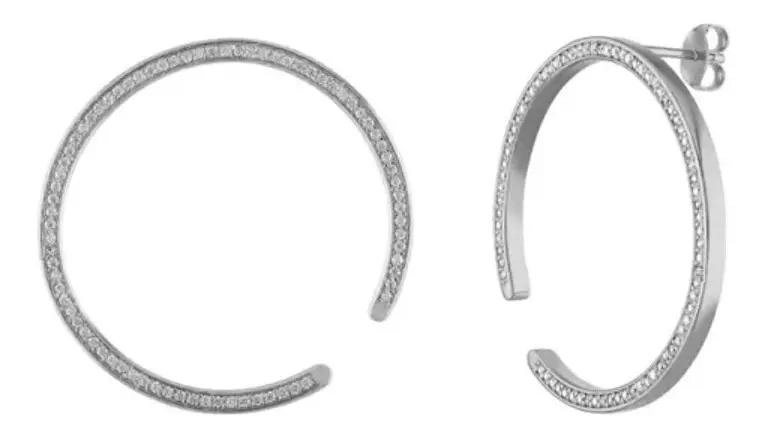 ARGOLLAS LATERALES GRANDES DE PLATA 925 PARA CARTILAGO - 1