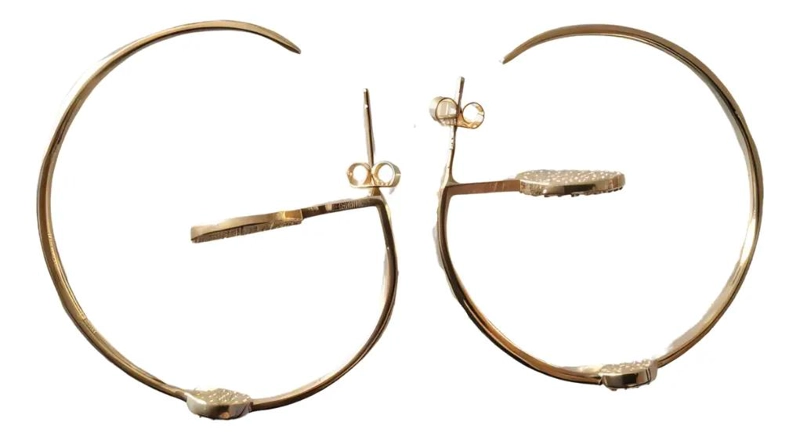 AROS ENCHAPADOS EN ORO CON CIRCONIO DETALLE ELEGANTE - 1