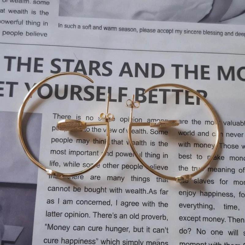 AROS ENCHAPADOS EN ORO CON CIRCONIO DETALLE ELEGANTE - 7