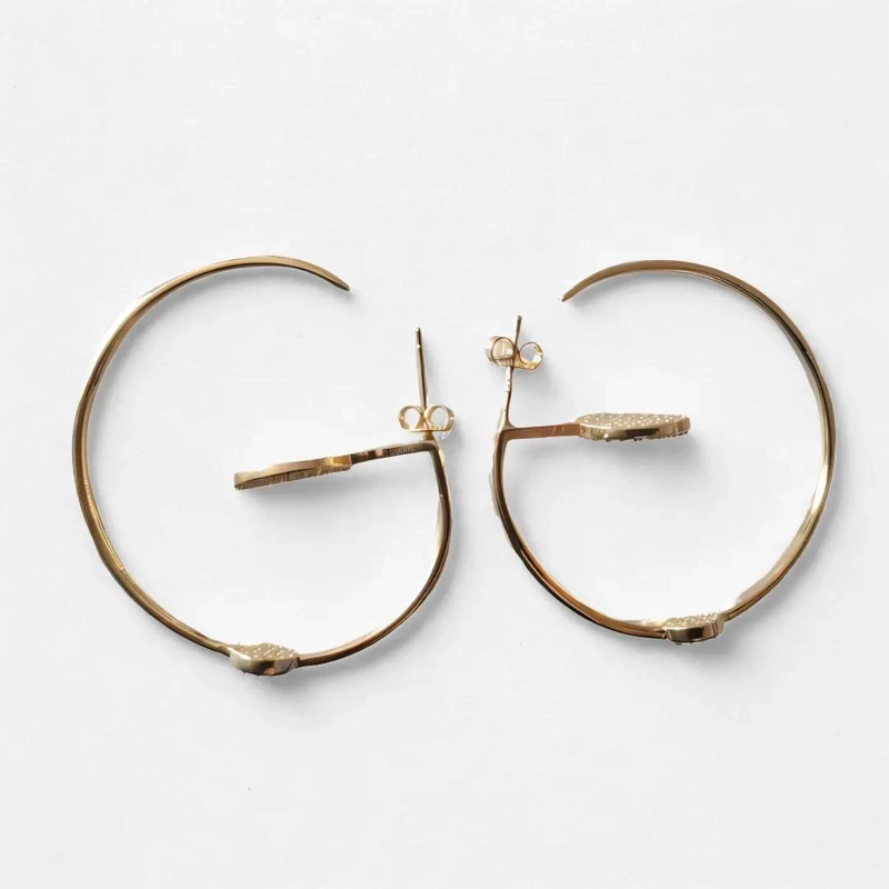 AROS ENCHAPADOS EN ORO CON CIRCONIO DETALLE ELEGANTE - 8