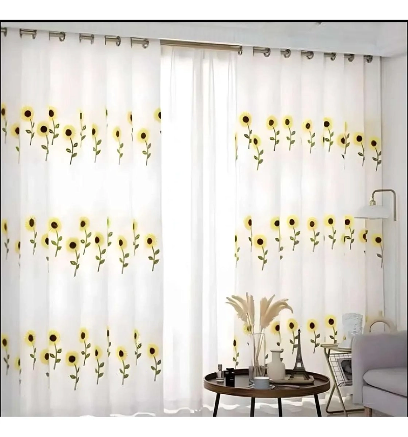CORTINAS SEMITRANSPARENTES CON BORDADO ELEGANTE - 3