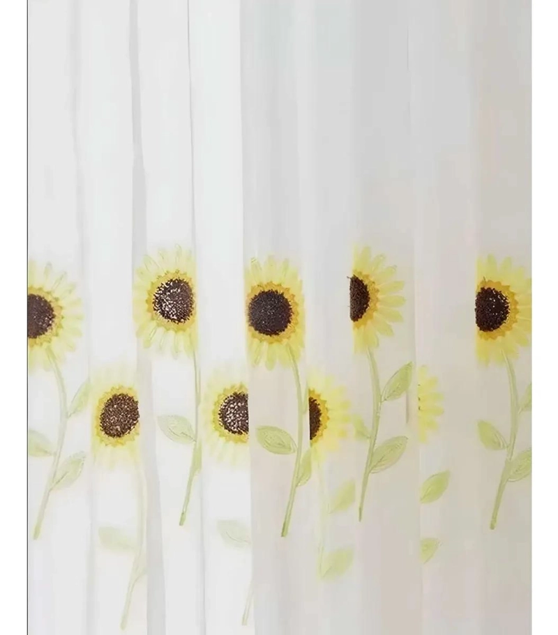 CORTINAS SEMITRANSPARENTES CON BORDADO ELEGANTE - 4