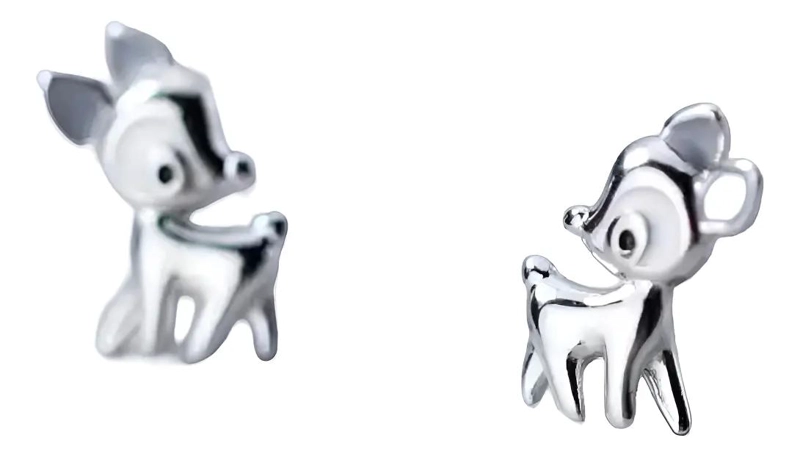 ARITOS DE CIERVO EN PLATA 925 CON DISEÑO ELEGANTE Y DELICADO - 1