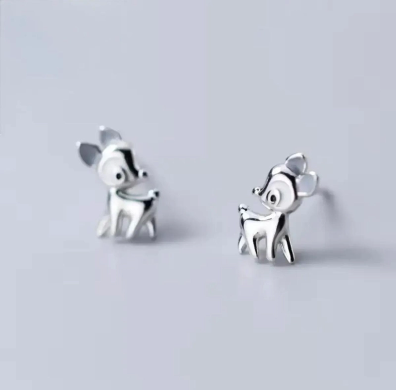 ARITOS DE CIERVO EN PLATA 925 CON DISEÑO ELEGANTE Y DELICADO - 2