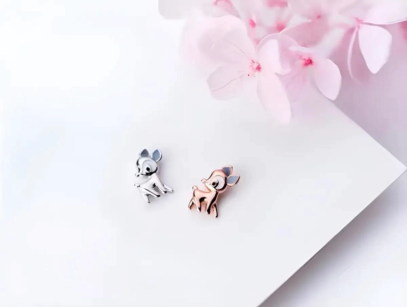 ARITOS DE CIERVO EN PLATA 925 CON DISEÑO ELEGANTE Y DELICADO - 3