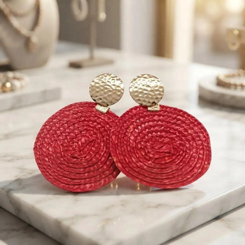 AROS DE BAÑO EN ORO DE 18 K CON TEATINA COLOR ROJO - 1