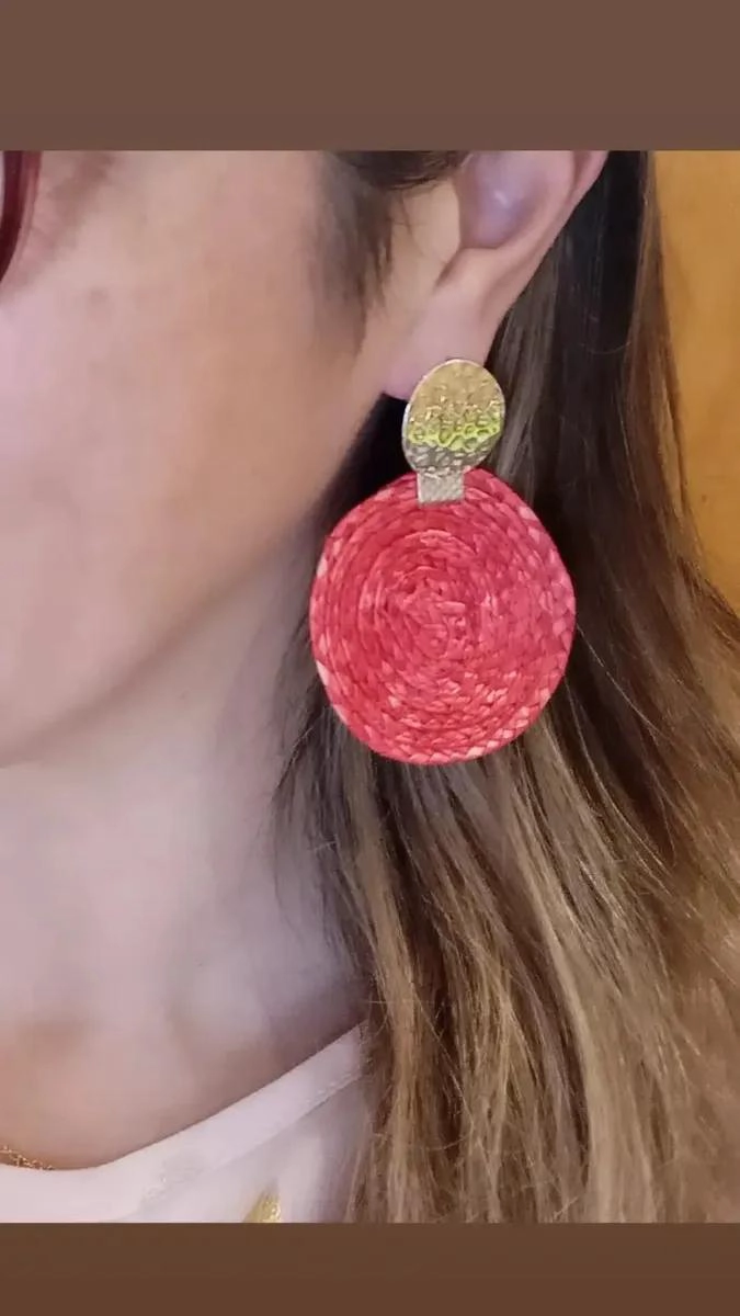 AROS DE BAÑO EN ORO DE 18 K CON TEATINA COLOR ROJO - 2