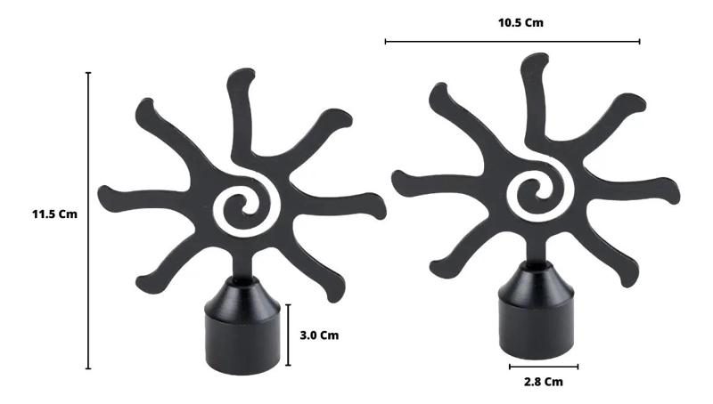 PACK DE 2 TERMINALES DE METAL PARA CORTINAS 28 MM - 2