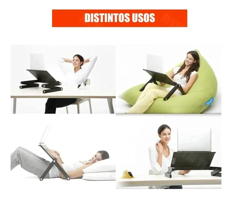 MESA PLEGABLE CON VENTILADOR PARA NOTEBOOK Y MOUSE - 4