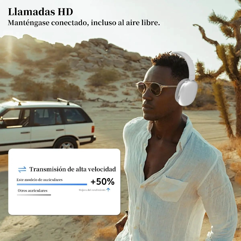 AUDIFONOS INALAMBRICOS OVER-EAR CON MICROFONO Y BLUETOOTH 5.4 - 3