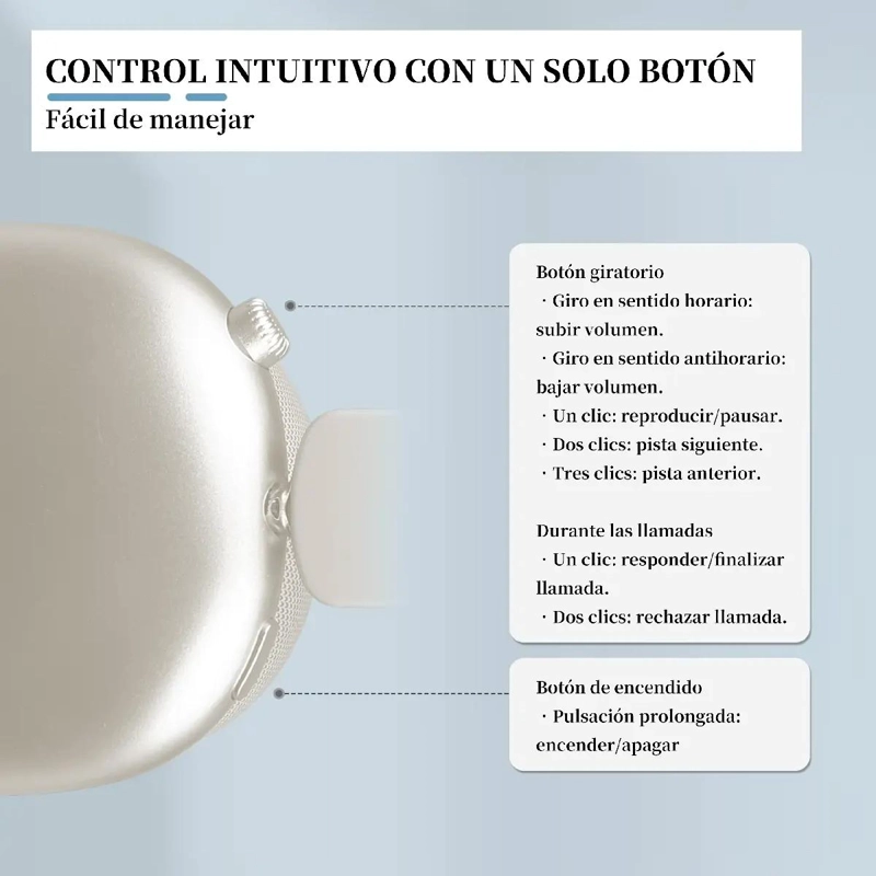 AUDIFONOS INALAMBRICOS OVER-EAR CON MICROFONO Y BLUETOOTH 5.4 - 6
