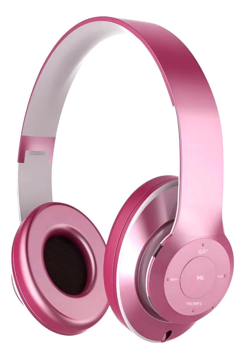 AUDIFONOS BLUETOOTH INALAMBRICOS COLOR FUCSIA PARA MUSICA Y LLAMADAS - 1