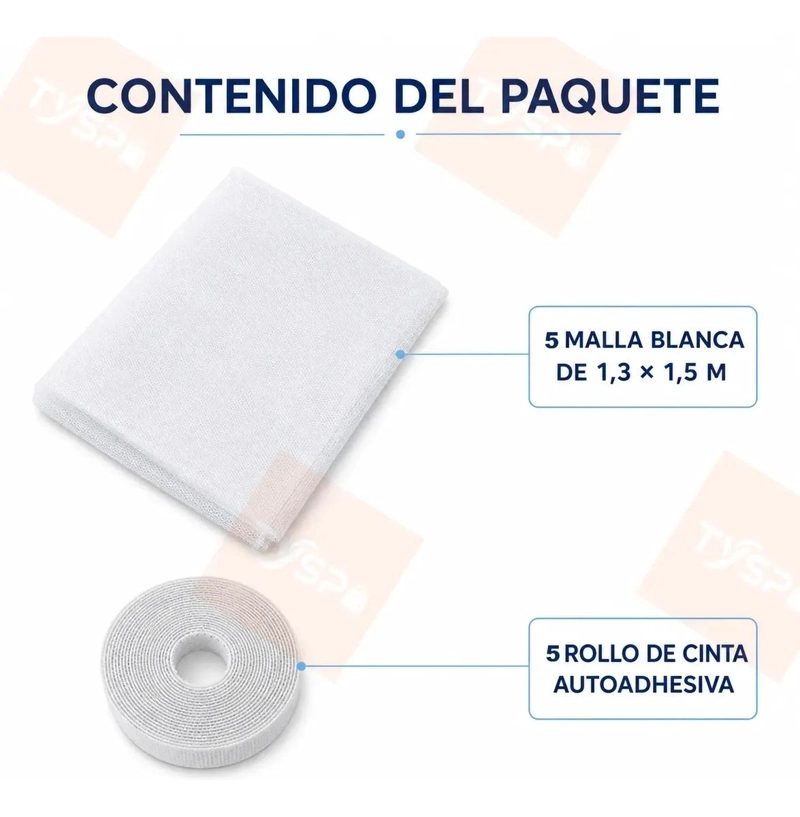 PACK DE 5 MOSQUITERAS PARA VENTANAS DE POLIE STER - 6