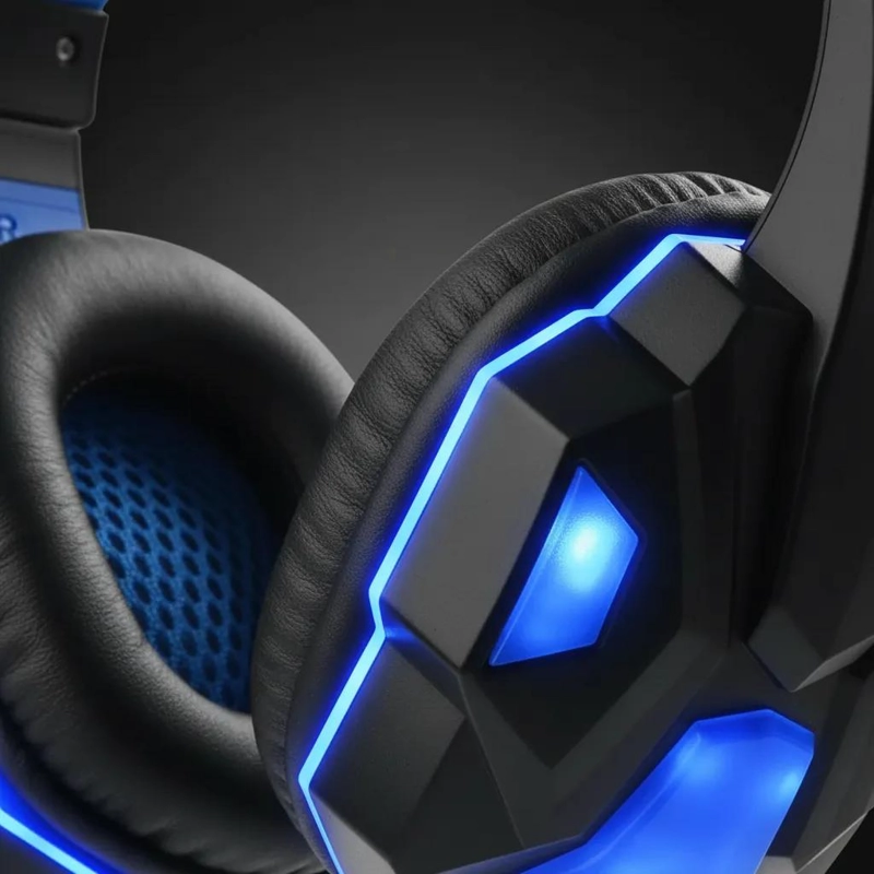 AUDIFONOS GAMER CON MICROFONO ILUMINACION LED DISEÑO COMODO - 4