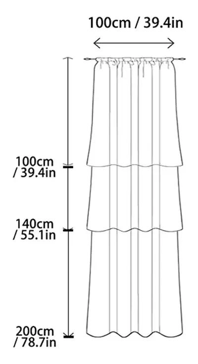 VISILLO DE ENCAJE CON PASA TUBO 100X200CM EN COLOR BLANCO - 5