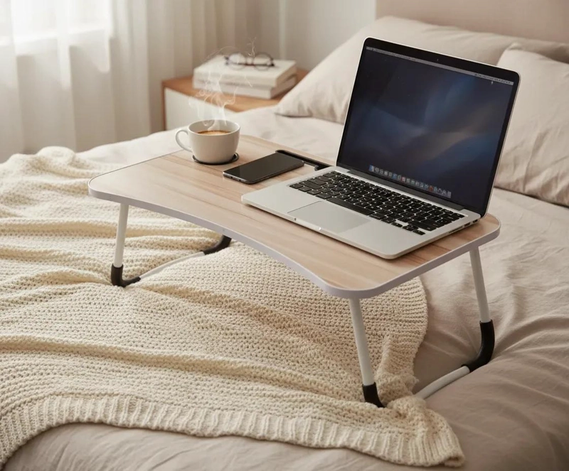 MESA PLEGABLE MULTIFUNCIONAL PARA CAMA Y SOFA - 4