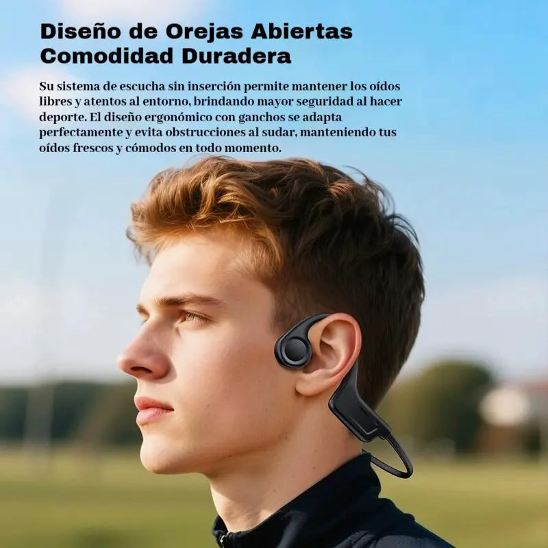 AUDIFONOS INALAMBRICOS DE CONDUCCION OSEA CON BLUETOOTH 5.4 Y MICROFONO DUAL - 2