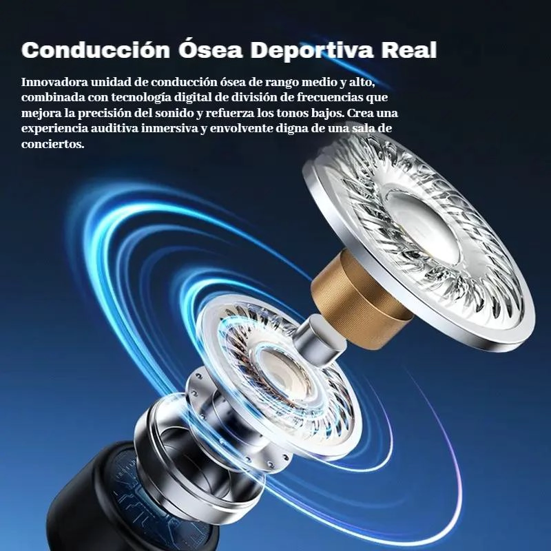 AUDIFONOS INALAMBRICOS DE CONDUCCION OSEA CON BLUETOOTH 5.4 Y MICROFONO DUAL - 3