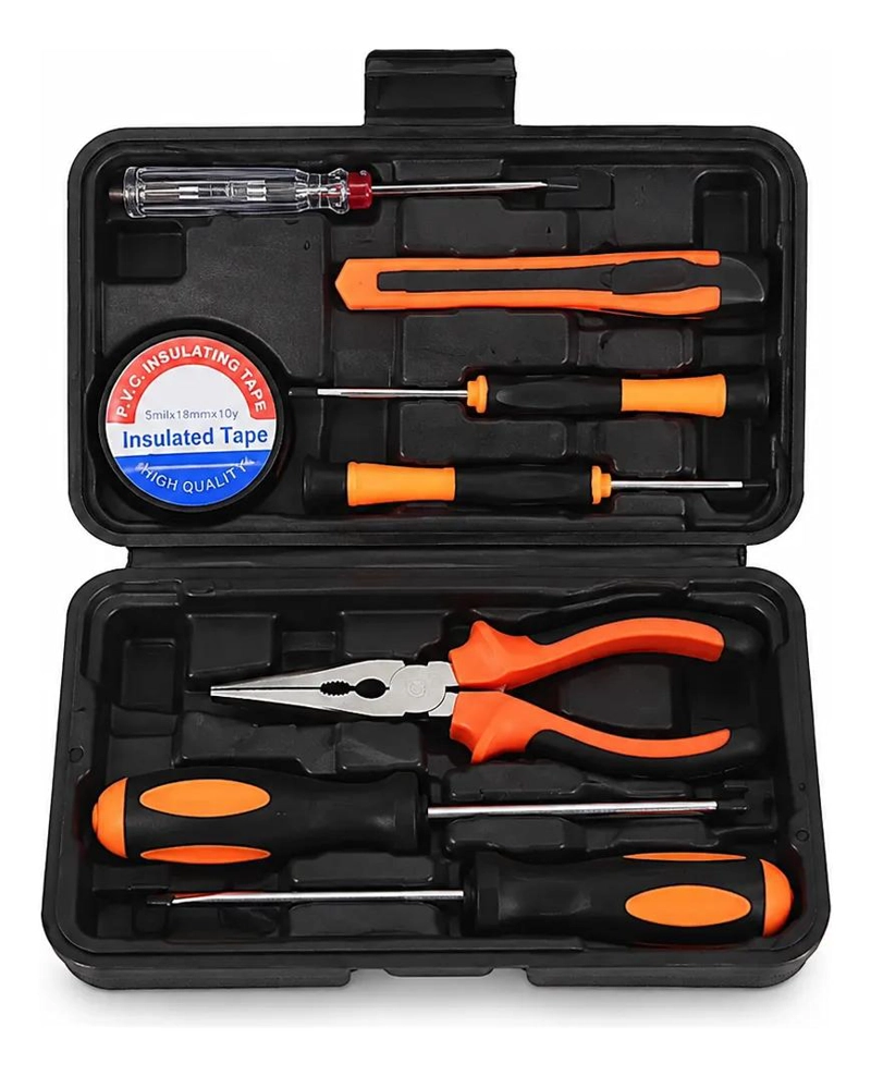 KIT DE HERRAMIENTAS MANUALES 9 PIEZAS PARA EL HOGAR - 1