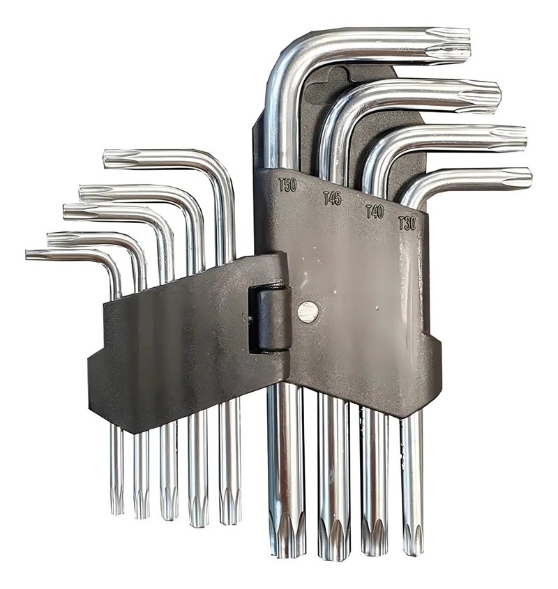 JUEGO DE LLAVES TORX CORTAS 9 PIEZAS DE ACERO CR-V - 1