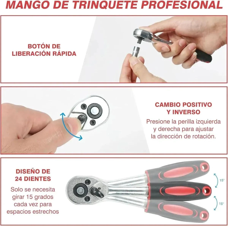JUEGO DE HERRAMIENTAS MANUALES DE 53 PIEZAS CON ESTUCHE - 6