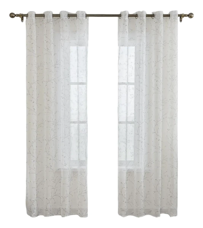VISILLO DE LINO ESTAMPADO EN COLOR BLANCO 2 PAÑOS 140X220 CM - 1