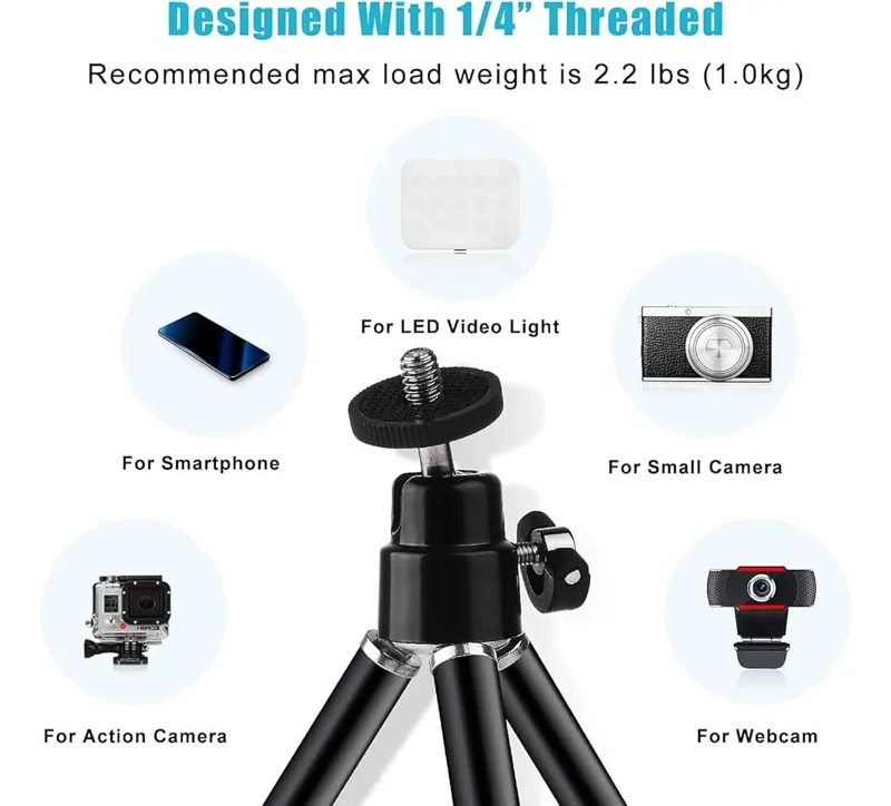 MINI TRIPODE AJUSTABLE PARA CAMARAS Y CELULARES - 3
