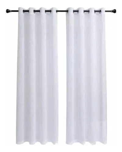VISILLO DE LINO PALITO EN COLOR BLANCO PARA VENTANAS - 1