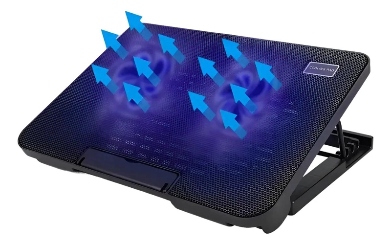 BASE REFRIGERANTE PARA NOTEBOOK CON 2 VENTILADORES AJUSTABLES - 1