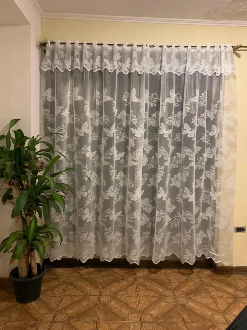 VISILLO DE HILO CON CENEFA IDEAL PARA DECORACION DE VENTANAS - 1