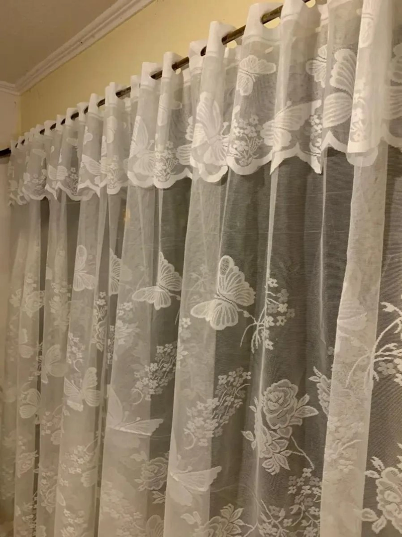 VISILLO DE HILO CON CENEFA IDEAL PARA DECORACION DE VENTANAS - 3