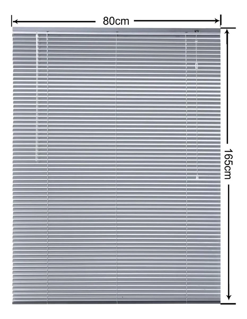 PERSIANA DE ALUMINIO 80 CM X 165 CM COLOR PLATEADO PARA VENTANAS - 7