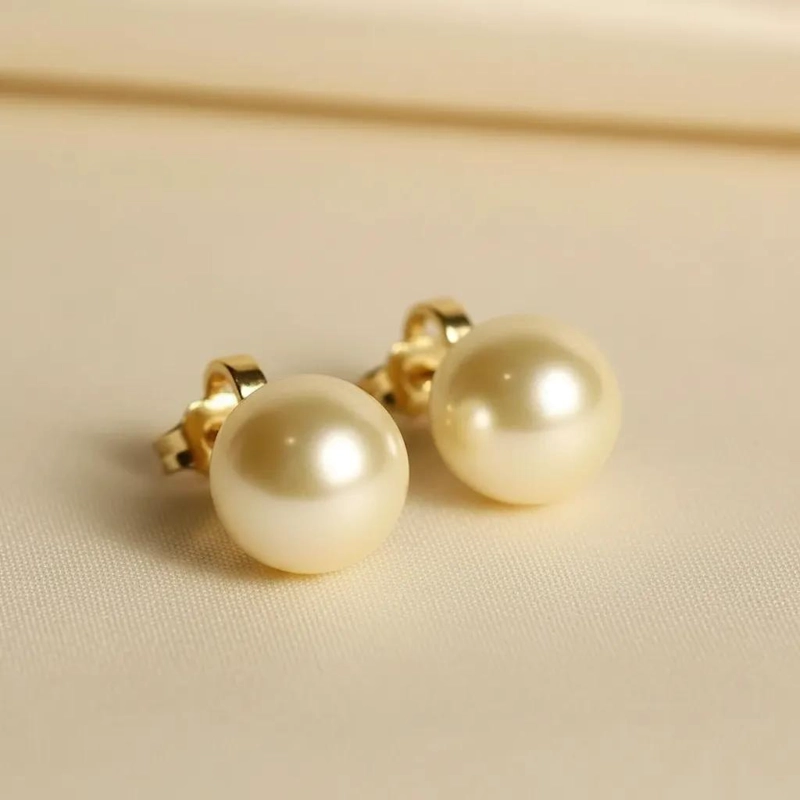 AROS DE BAÑO DE ORO 18K CON PERLA DE 12MM ELEGANTES - 2