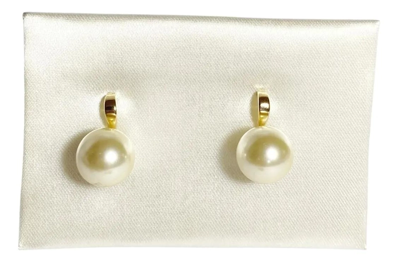 AROS DE BAÑO DE ORO 18K CON PERLA DE 12MM ELEGANTES - 4
