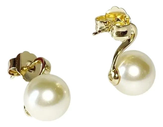 AROS DE BAÑO DE ORO 18K CON PERLA DE 12MM ELEGANTES - 5