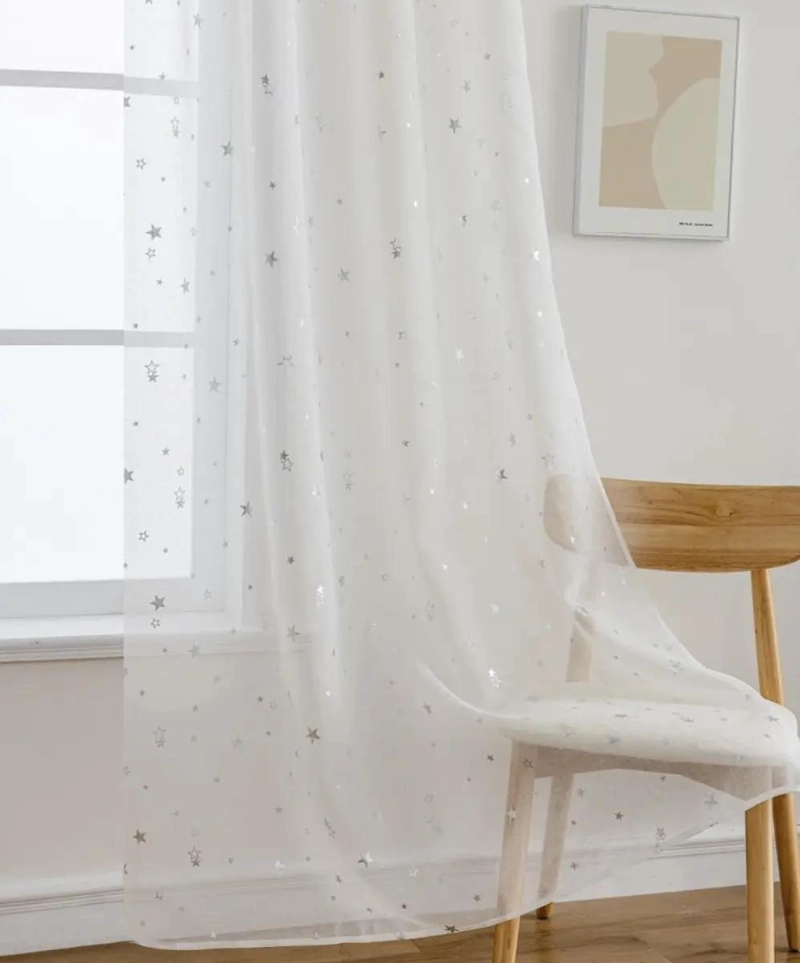 VISILLO DE LINO ESTAMPADO CON DISEÑO DE ESTRELLAS EN PAÑOS - 4