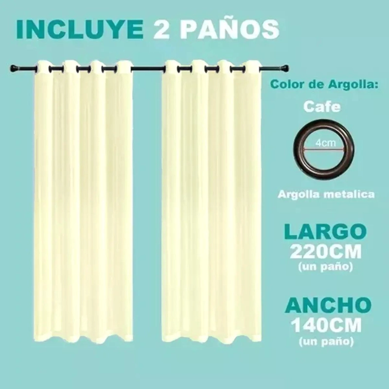CORTINAS DE VELO LINO EN PAÑOS DE 140X220 CM - 2