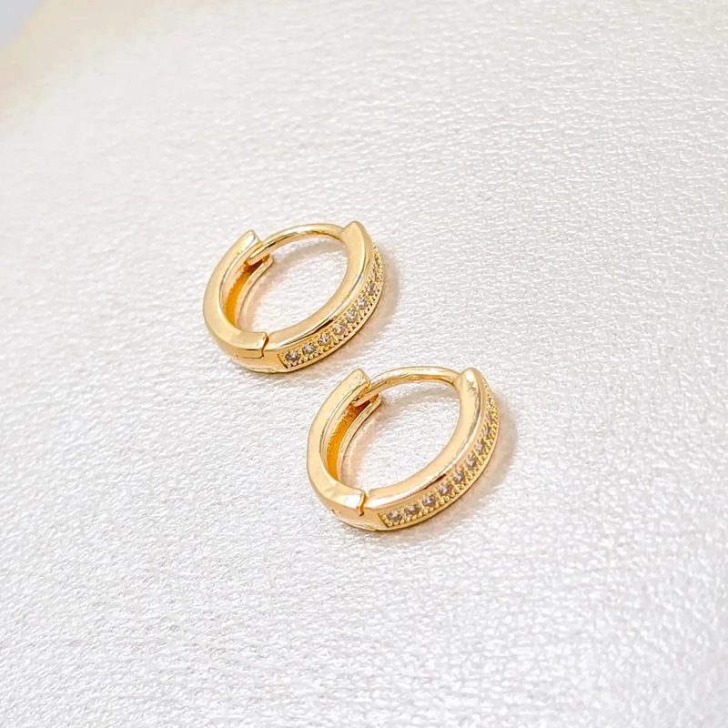 AROS CANDONGA DE ORO LAMINADO 18K CON CRISTALES - 1