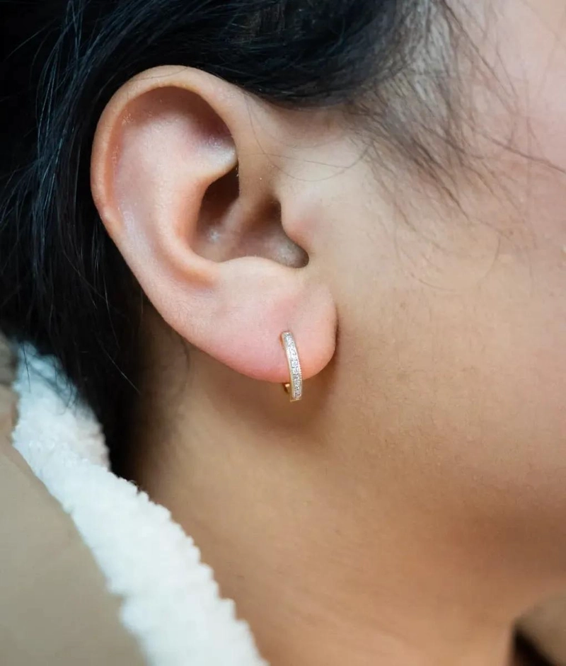 AROS CANDONGA DE ORO LAMINADO 18K CON CRISTALES - 3