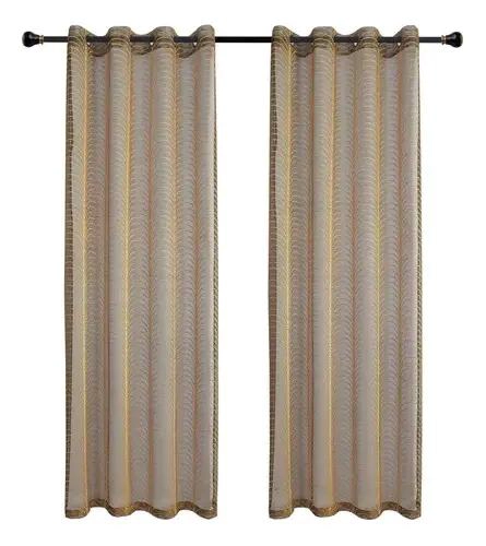 CORTINA VISILLO CON DISEÑO DE PALMERAS 2 PAÑOS 140X220CM - 1