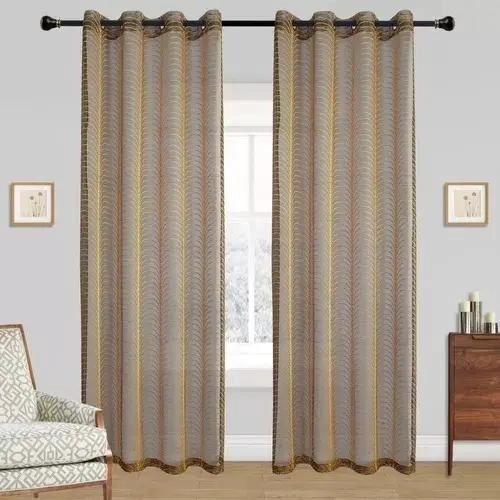 CORTINA VISILLO CON DISEÑO DE PALMERAS 2 PAÑOS 140X220CM - 3