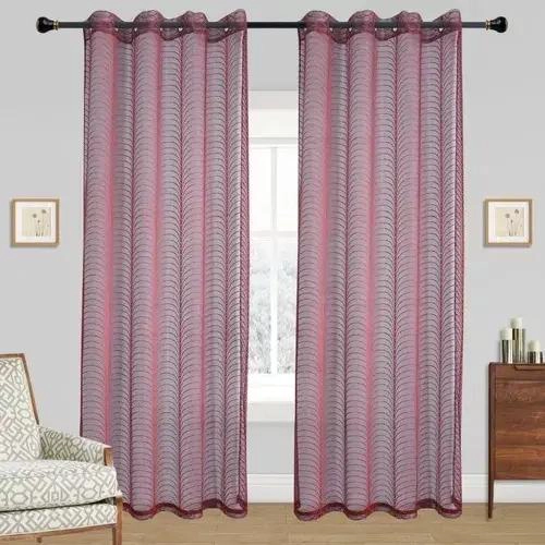 CORTINA DE VISILLO CON ESTAMPADO DE PALMERAS 2 PAÑOS 140X220CM - 3