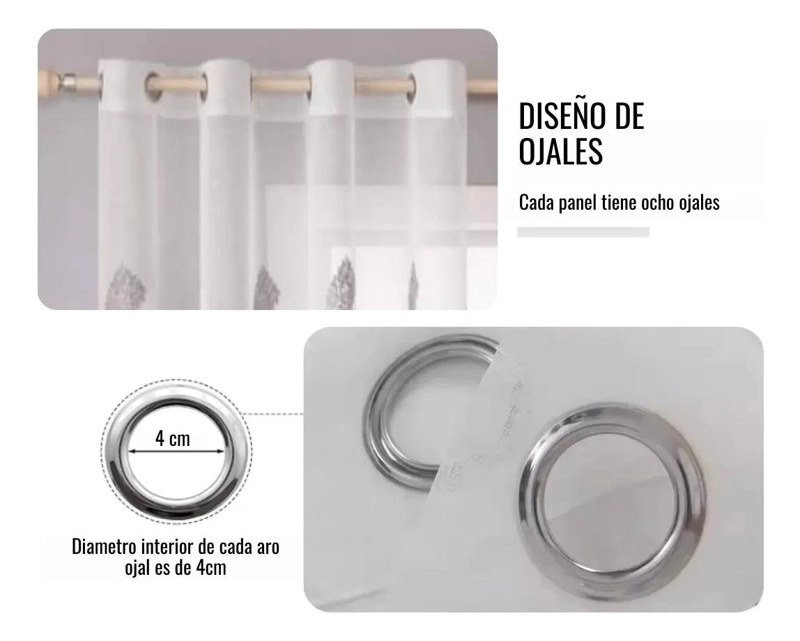 VISILLO VELO BORDADO 140X240 PARA DECORACION DE VENTANAS - 5
